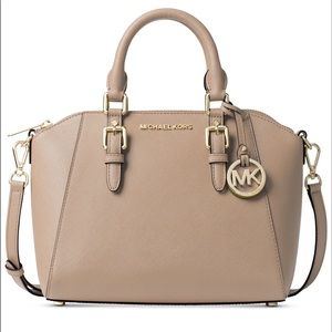 ciara small saffiano leather satchel